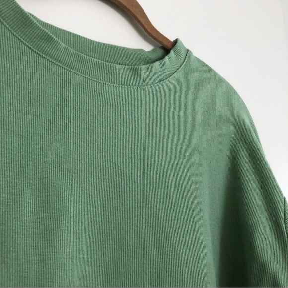 Encircled The Fair Micro-Waffle Crewneck in Matcha Latte size med, slow fashion. - Picture 4 of 9